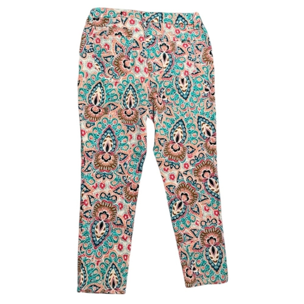 CHICO’s SO SLIMMING Medallion Girlfriend Paisley Print Pants Size 3T (16 Tall) - Picture 2 of 10